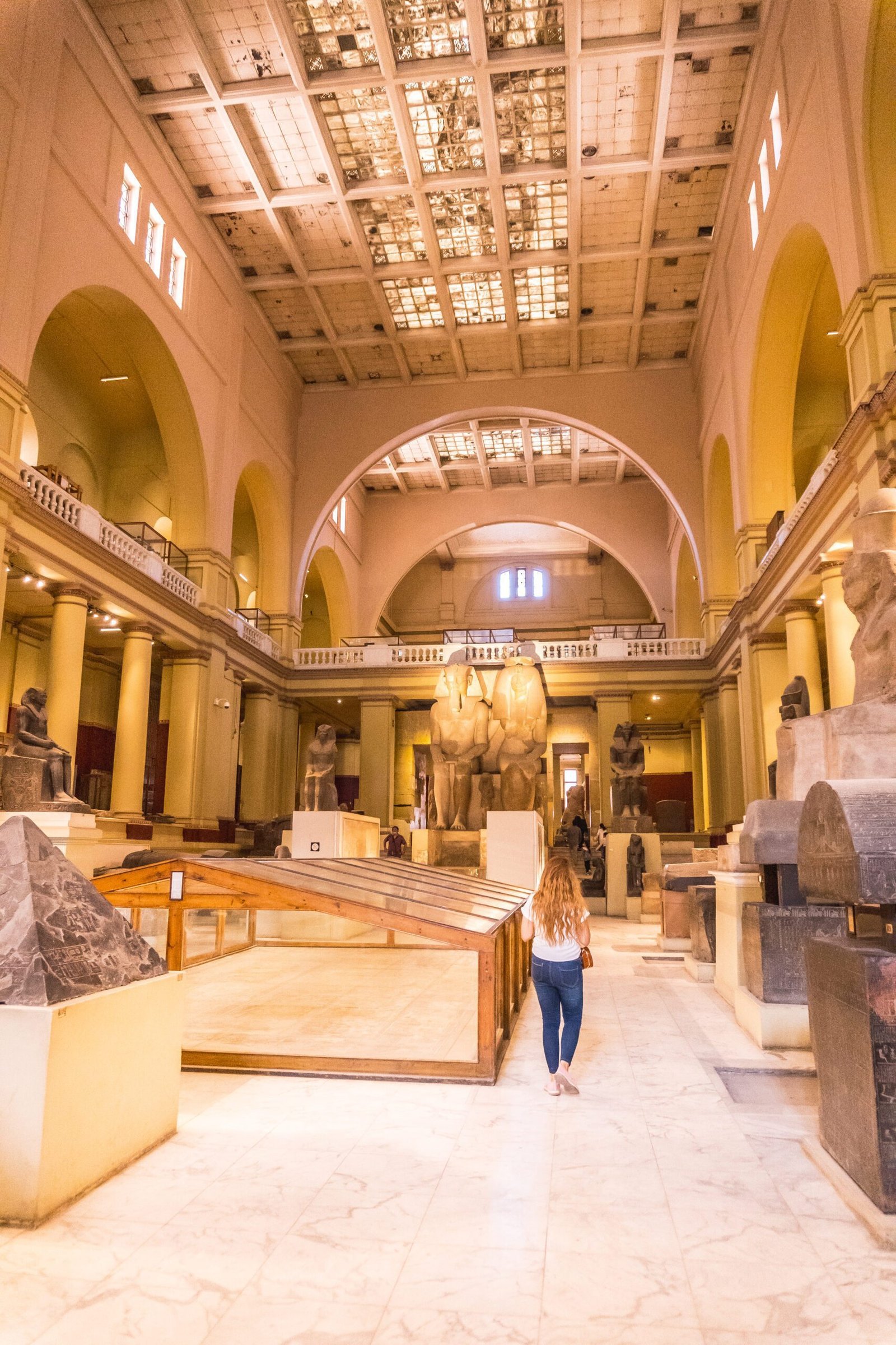Cairo, Egypt, October 2020: The beautiful Egyptian sculptures of ancient Egyptian pharaohs