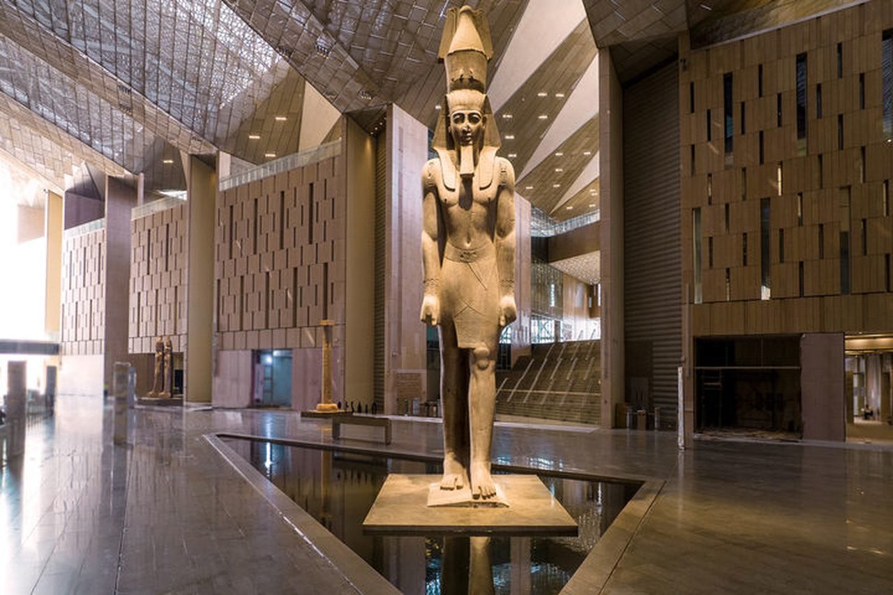 Ramses II Red Granite Statue.